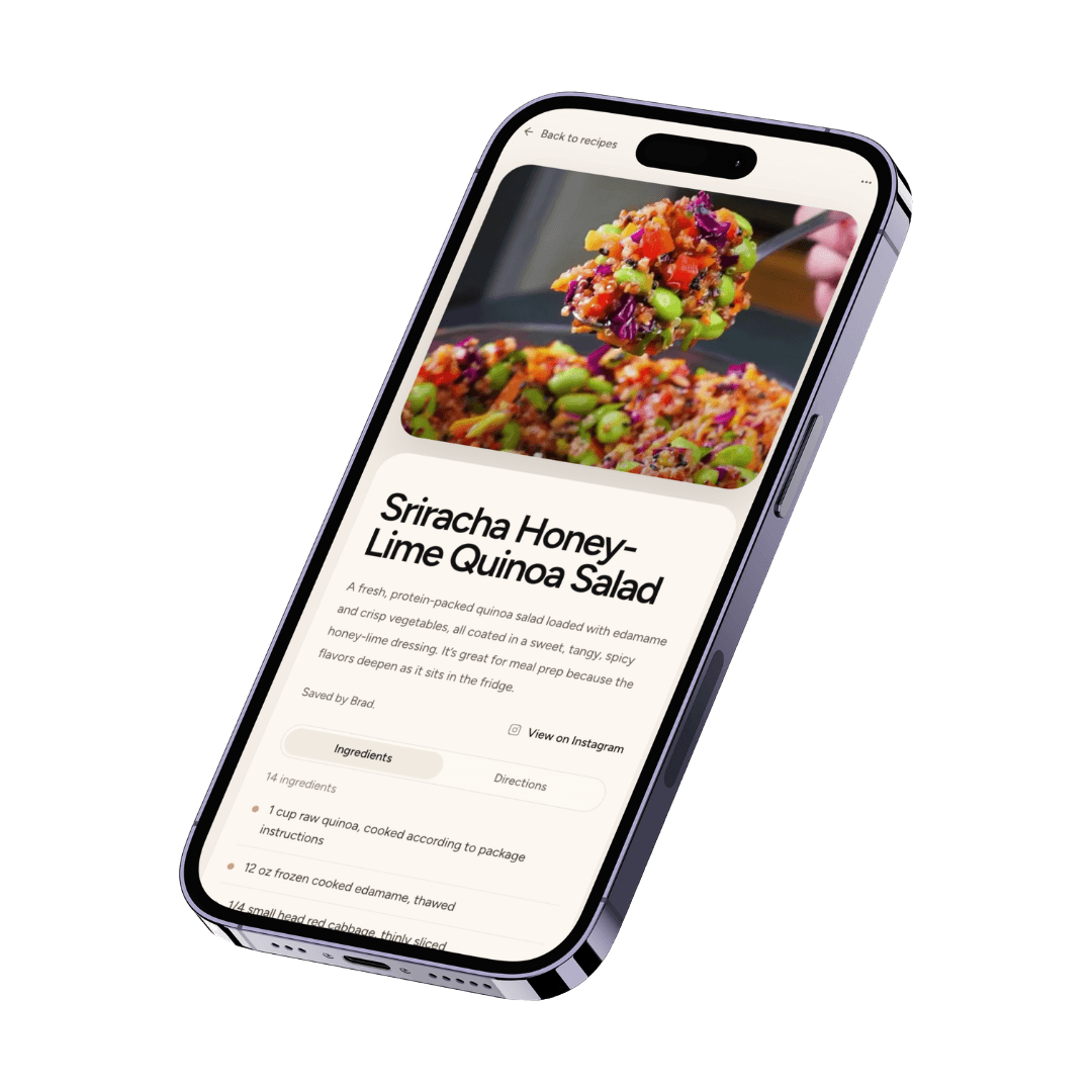 Meal decider preview on a mobile phone